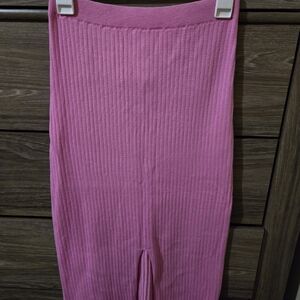 Free People Pink Ribbed Pencil Skirt